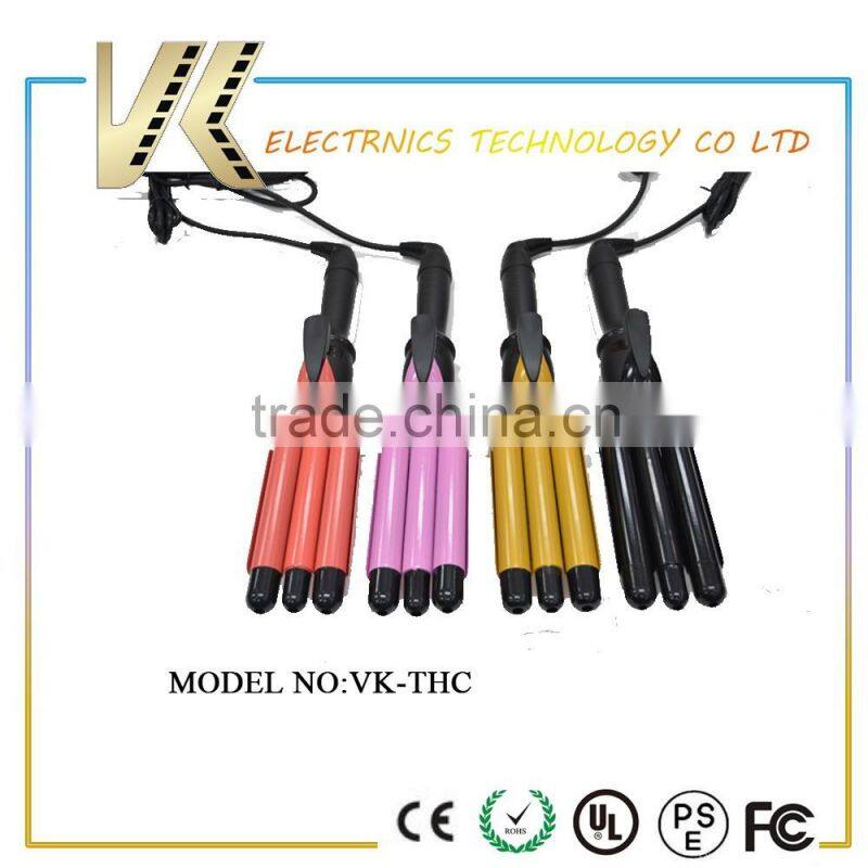 New Style Triple Hair Curling Wand, japan hair styler waver hair curlers