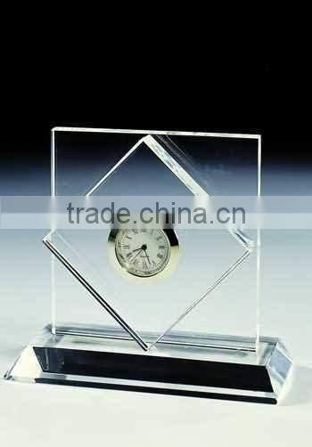 Crystal clock with cut sheet for souvenir gift