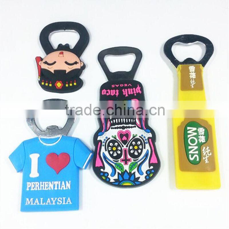 All lovely design cartoon logo printed soft PVC custom pvc bottle opener