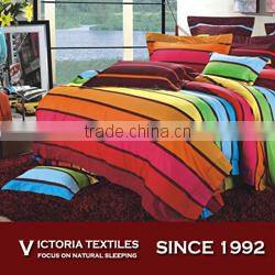 colorful stripe design natural cotton complete comforter bedding sets