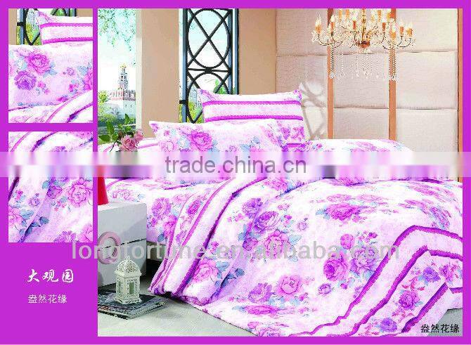 luxury reactive printed four pieces bedding set