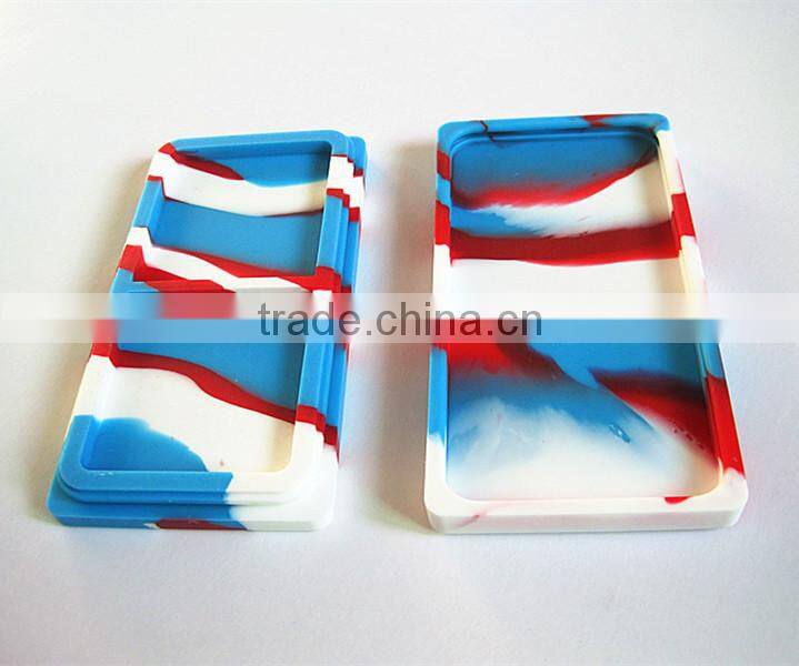 FDA food grade stackable non stick 26ml 2 compartments large platinum cured new style silicone dab rectangle stackable container