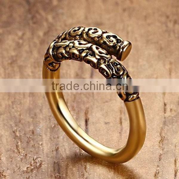 Chinese Style Journey To The West Stainless Steel Jewelry Men Ring