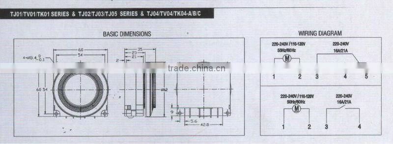 Electro mechanical timer clock with 30 minutes interval