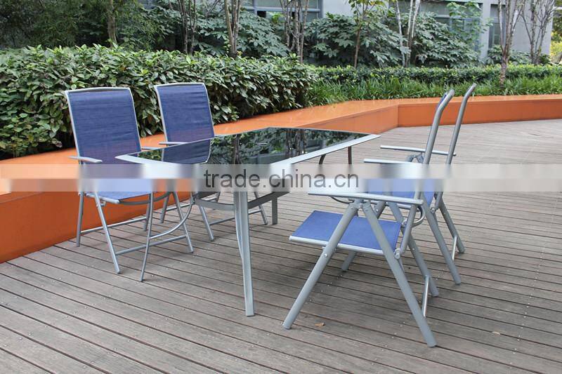 outdoor adjustable texitlene garden chair and table set