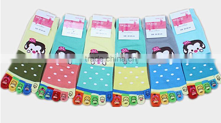 Women's five toe socks, little monkey toe socks, lovey cartoon toe socks