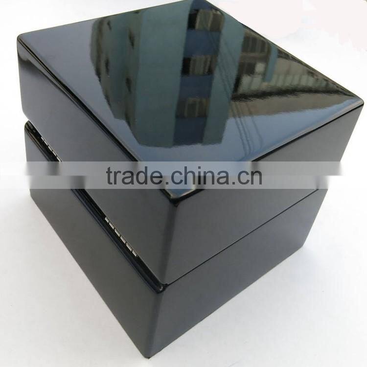 custom luxury black wooden watch box with pillow