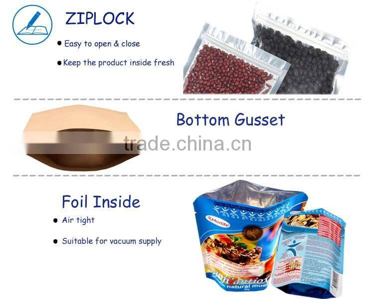 2016 High-end printing spout plastic stand up pouch, plastic food packaging pouch