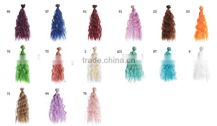 25cm Long Wavy Hair Extension Doll Wigs DIY Hairpiece
