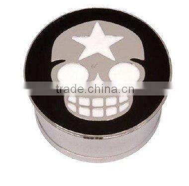 Stainless steel ear plug with star skull ear gauges body piercing jewelry