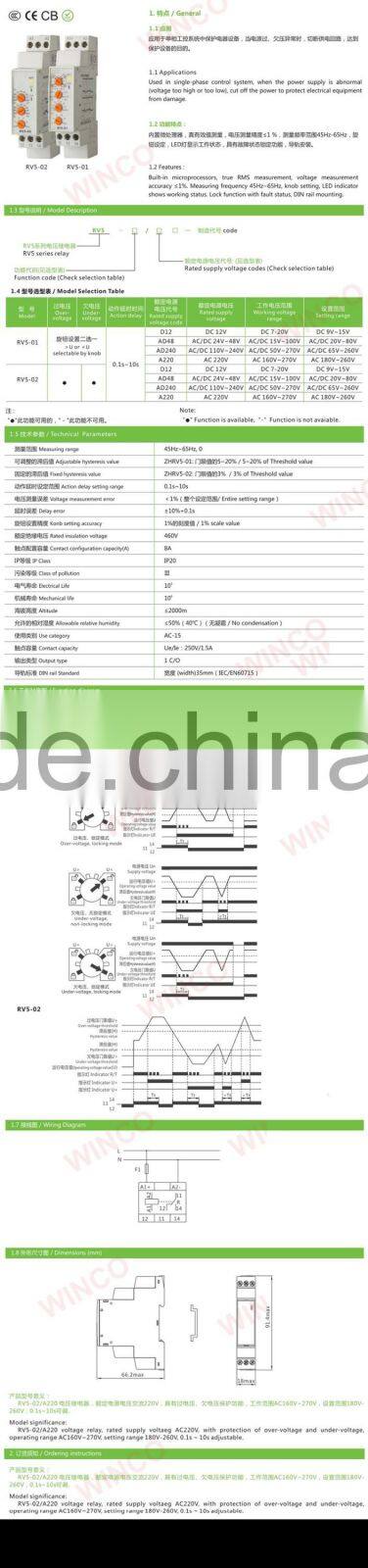 RV5-01 RV5-02 Phase Sequence Relay