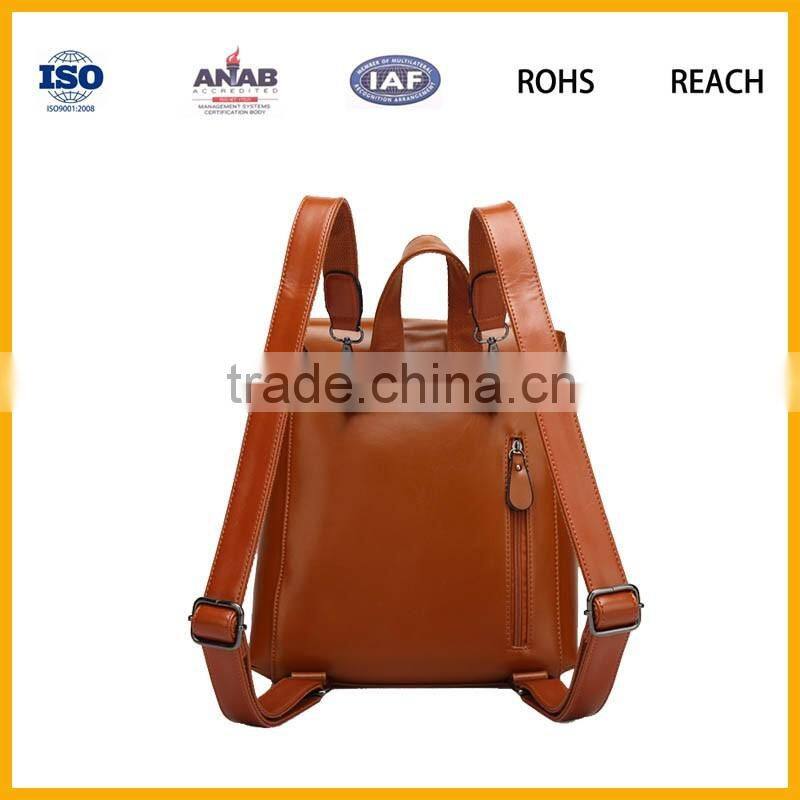 2016 wholesale fashion custom women high school leather bag backpack