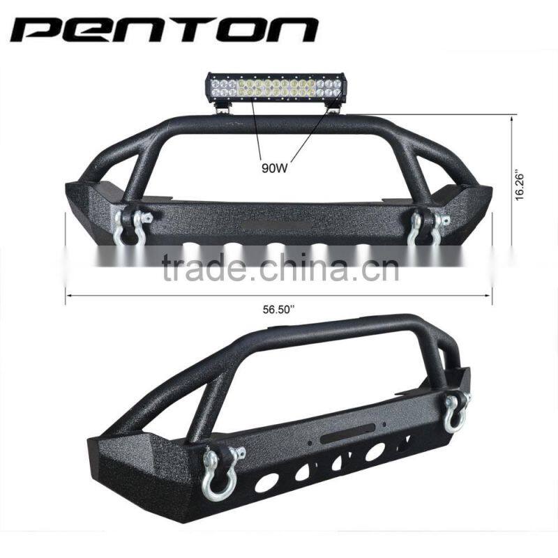 Penton Black Textured Front Bumper W/Winch Plate for 87-06 Jeep Wrangler TJ YJ