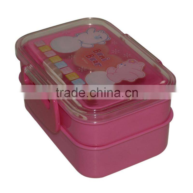 two layers plastic transparent food container