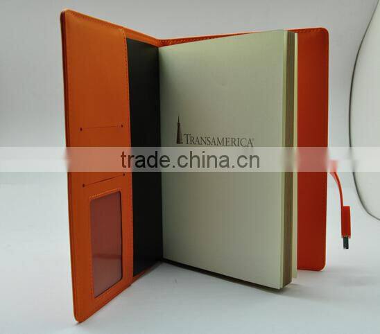 black PU spiral usb diary with USB with 4GB