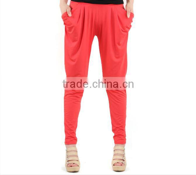 Wholesale Candy Color Fashion Ice Silk Harem Pants Loose Long leggings Pants