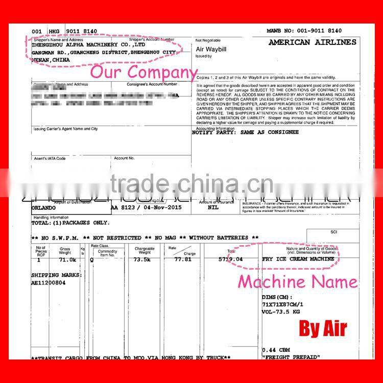 Thailand Style Fried Ice Cream Machine/ Fried Ice Cream Roll Machine/Flat Pan Fried Ice Cream Machine