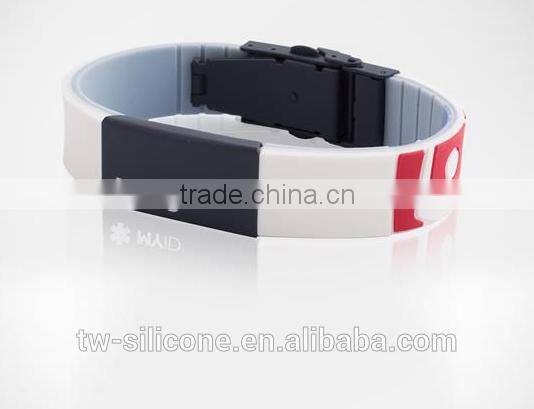 2016 Hot custom personalised silicone id wristbands for cyclists