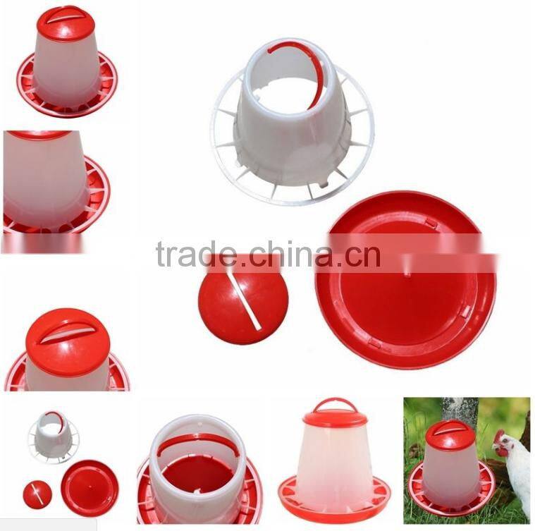 Red Plastic Feeder Baby Chicken Chicks Hen Poultry Feeder Lid & Handle 1.5kg Hot