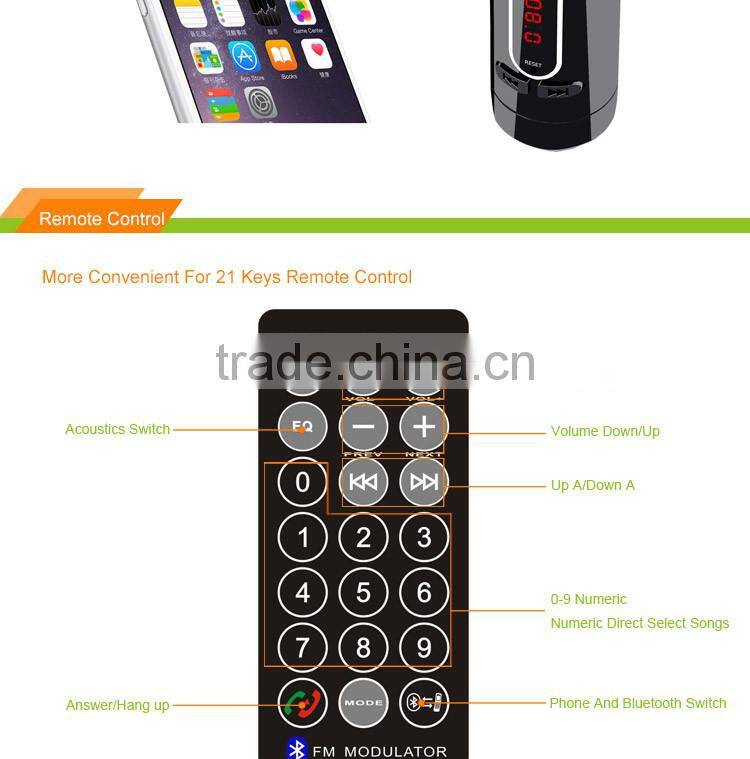 bluetooth car mp3 player fm transmitter with usb charger