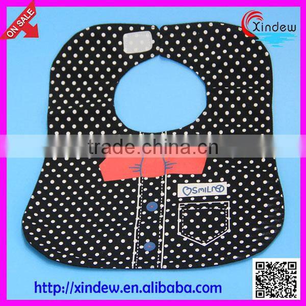 baby boy's vest bib with printed tie and button