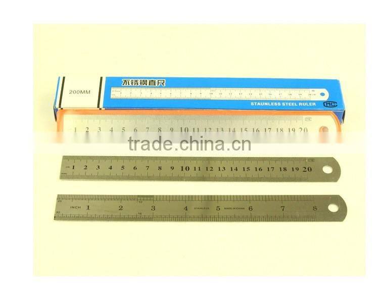 Top quality Shool and office stationary Stainless steel 20cm ruler