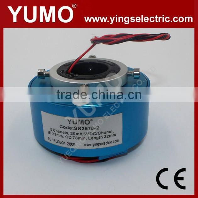 YUMO SR2578-2 2 channels 20mA electrical carbon brushes holder slip ring