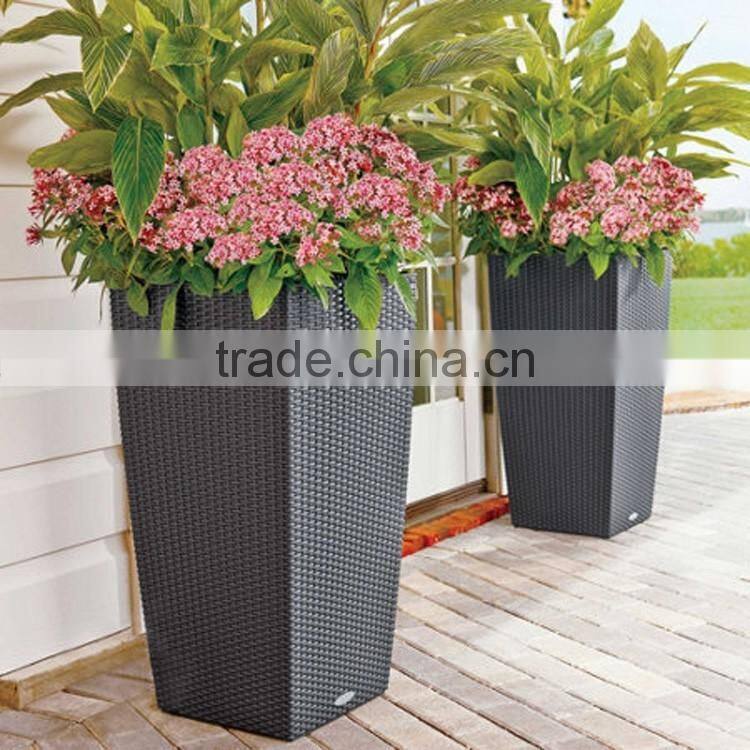 Big doorway or outdoor decorative resin wicker woven mexican flower pots