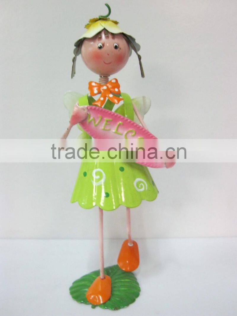garden flower fairy painted iron flower fairy garden decoration