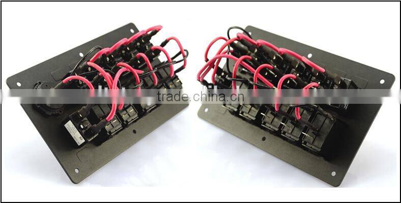 5 GANG ALUMINUM LED WATERPROOF ROCKER SWITCH PANE+VOLTMETER