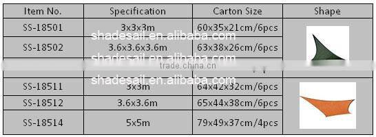 Shade Sail / Sun Shade Sail/ Waterproof shade sail