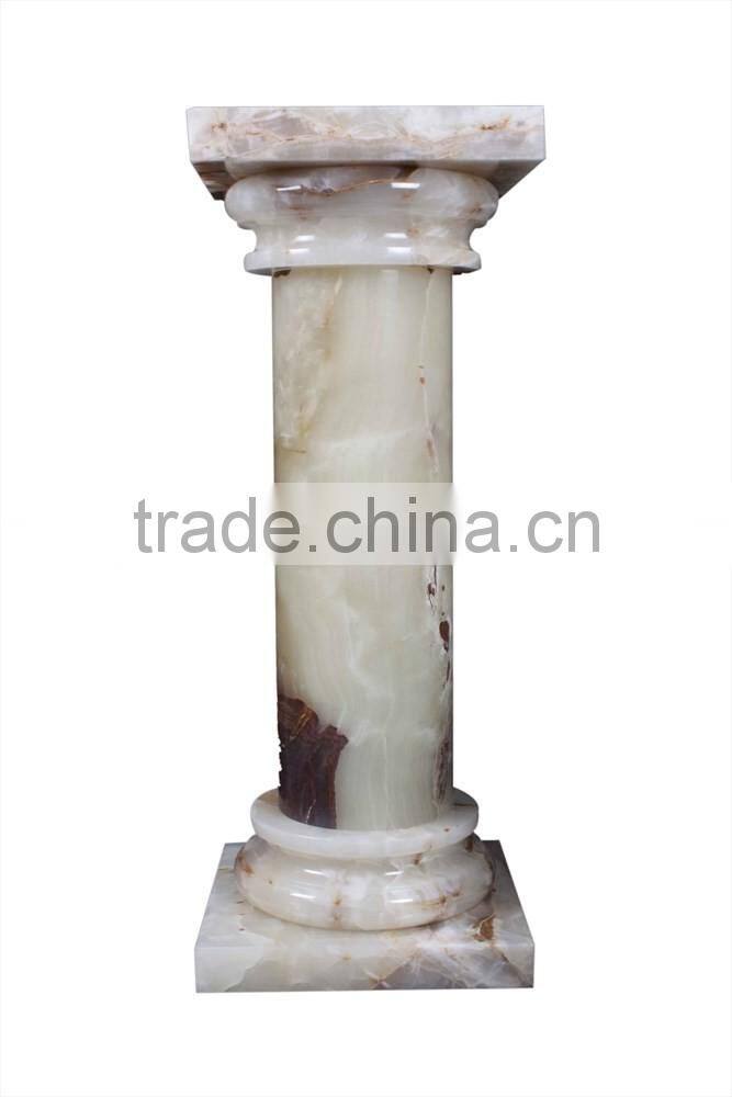 NEW ARRIVAL LIGHT GREEN ONYX COLUMNS PILLARS CARVED TOP