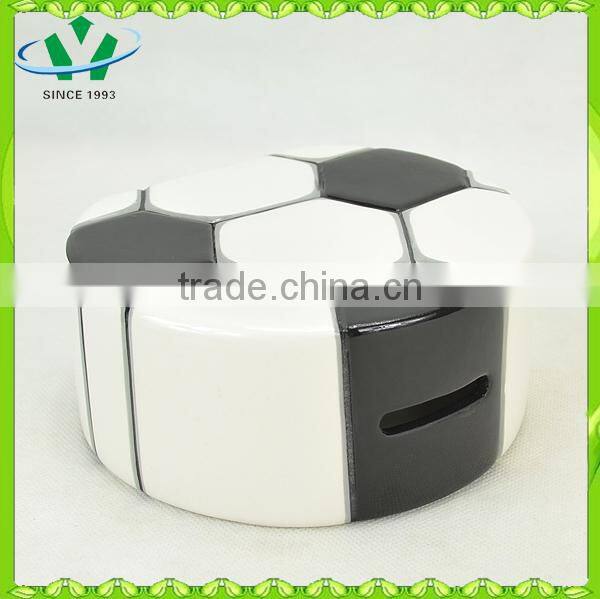 Football shape ceramic piggy banks for kids