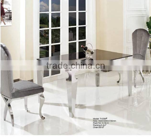 TH336 wholesale cheap tempered glass dining table