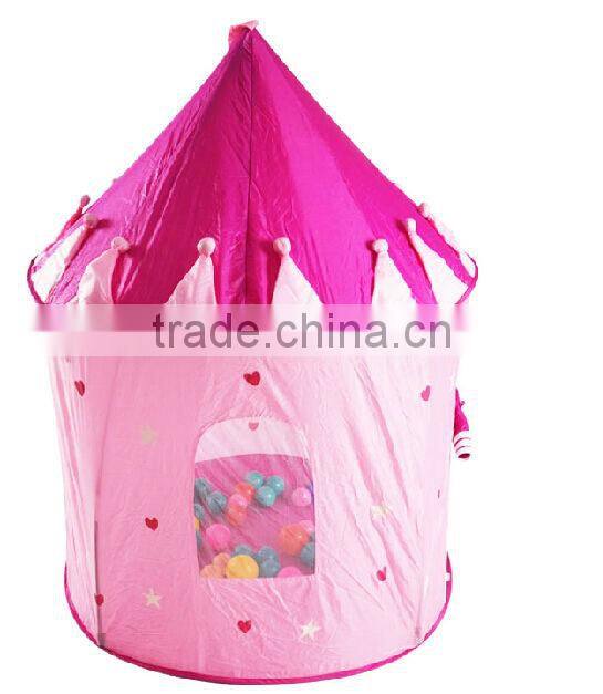 Hot girl play castle pink princess tent