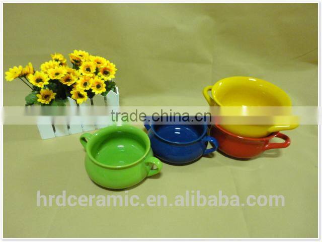 2014 New Product korean style colorful two handle cheap ceramic pots