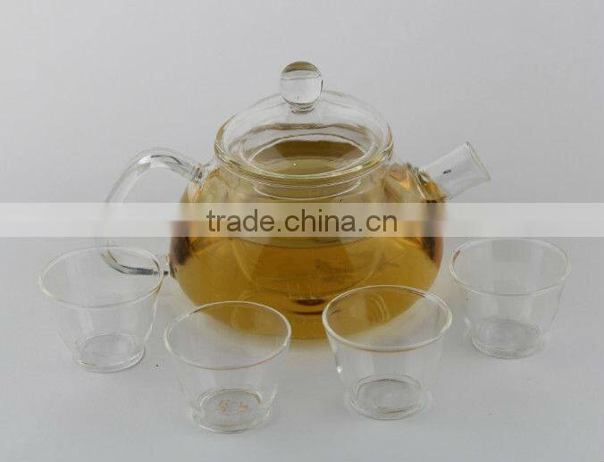Handmade Borosilicate Clear Glass teapot With Stainless Steel Filter And Lid Glass