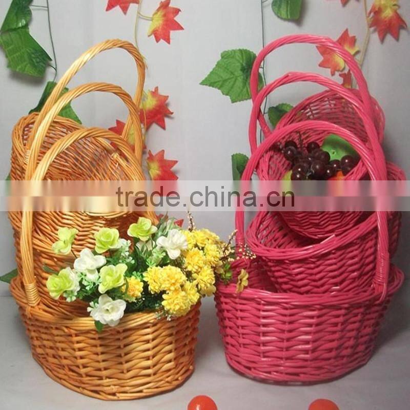 hot sale willow wicker gift basket for wedding decorations