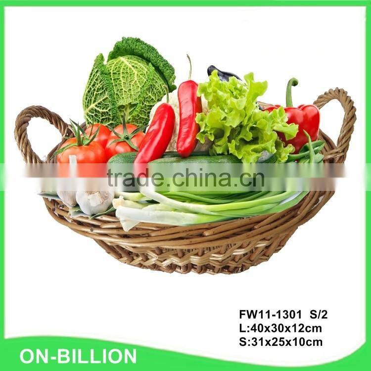 New oval bulk kitchen vegetable wicker storage basket