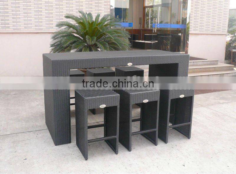 Outdoor Furniture Bar Table Chairs Patio Dining Rattan Wicker Set 9pcs New