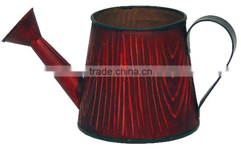 Metal wood grain Watering Can Flower Pot Planter Home Garden Decor