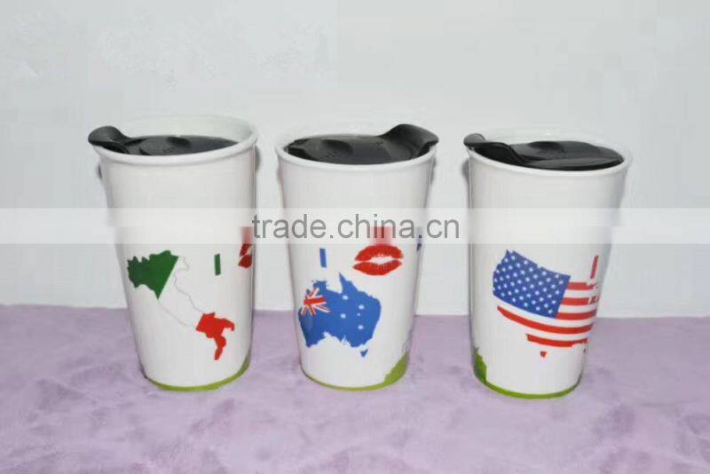 new arrivel 11oz ceramics cup with cover for promotional