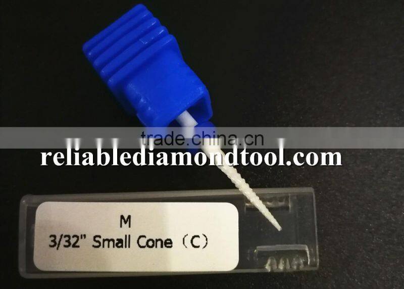 Medium Type Small Cone Head Diameter 2.0MM Polishing Drill Nail Ceramic Drill Bit