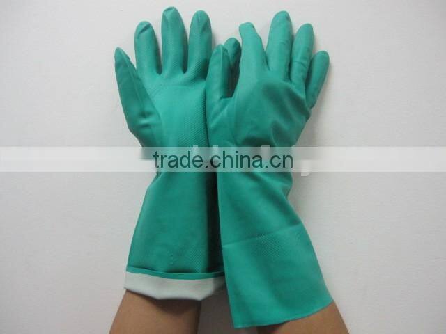 DDSAFETY Hot Sale Long Green Nitrile Gloves