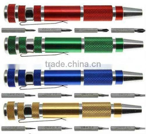 pen shape mini screwdriver 8 in1 screwdriver set