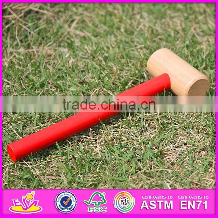 Eco-friendly handmade kids early learning wooden hammer toy W11G017-S