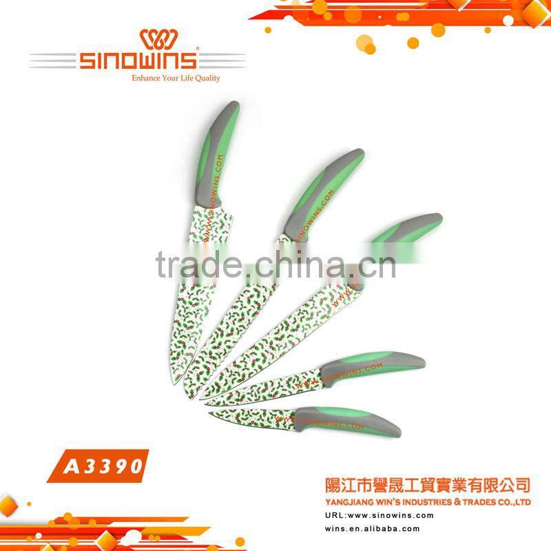 New Design Colorful Blade Stainless Steel Kitchen Knife Set