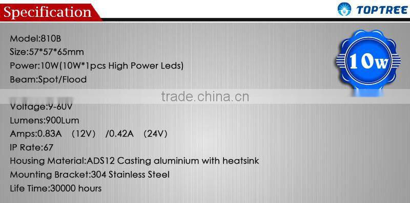 2inch Round LED Mini Work Light Offroad headlight Mini 10W LED Work Light LED Bycicle Light