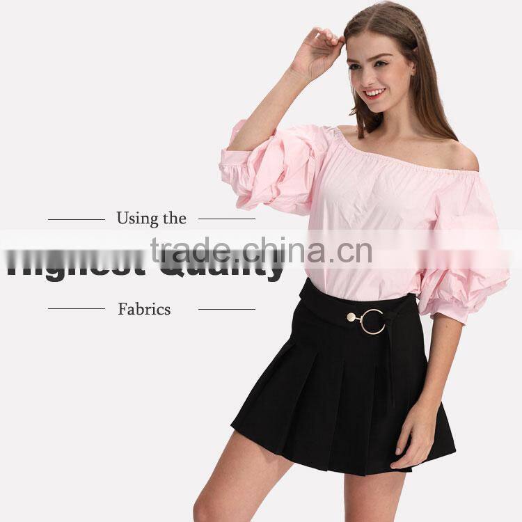 2017 women off shoulder new summer cotton blouse designs