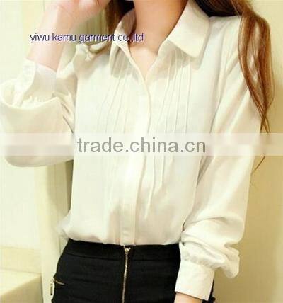 2015 Fashion Chiffon Long Sleeve Chiffon Shirts for Women